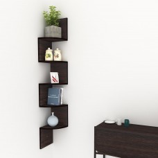 5 Tier Floating Display Ledge Corner Shelves Wall Mount Storage Bookshelf Home Decor   